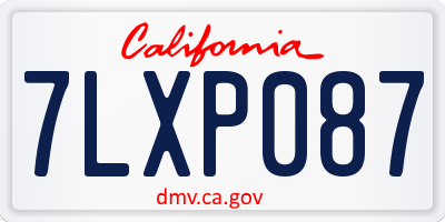 CA license plate 7LXP087