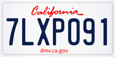 CA license plate 7LXP091