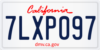 CA license plate 7LXP097