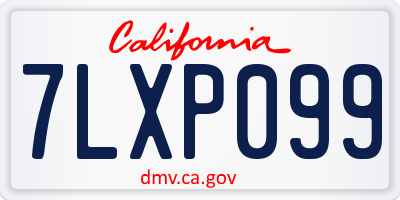 CA license plate 7LXP099