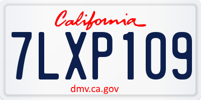 CA license plate 7LXP109