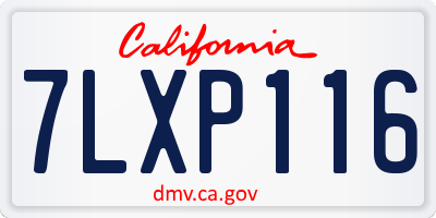 CA license plate 7LXP116