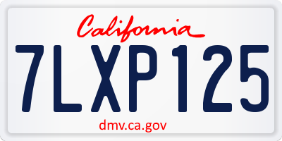CA license plate 7LXP125