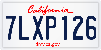 CA license plate 7LXP126
