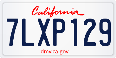 CA license plate 7LXP129