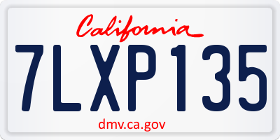 CA license plate 7LXP135