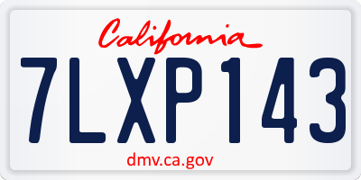 CA license plate 7LXP143