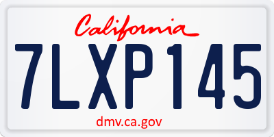 CA license plate 7LXP145