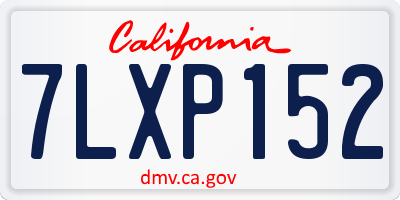 CA license plate 7LXP152