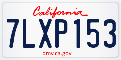 CA license plate 7LXP153