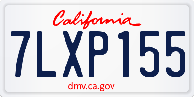 CA license plate 7LXP155