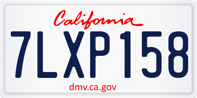 CA license plate 7LXP158