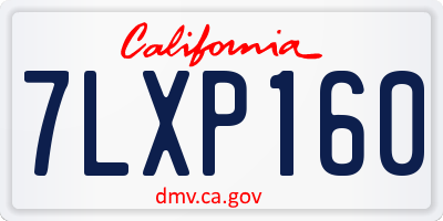 CA license plate 7LXP160