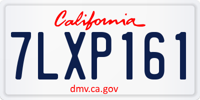 CA license plate 7LXP161