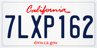 CA license plate 7LXP162