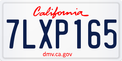 CA license plate 7LXP165