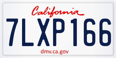 CA license plate 7LXP166