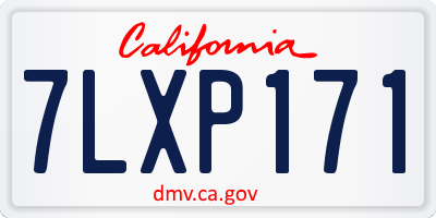CA license plate 7LXP171