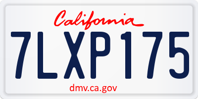 CA license plate 7LXP175
