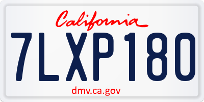 CA license plate 7LXP180