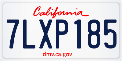 CA license plate 7LXP185