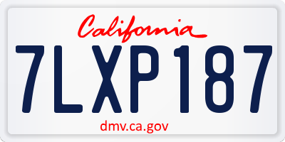 CA license plate 7LXP187