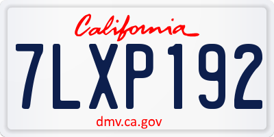 CA license plate 7LXP192