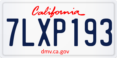 CA license plate 7LXP193