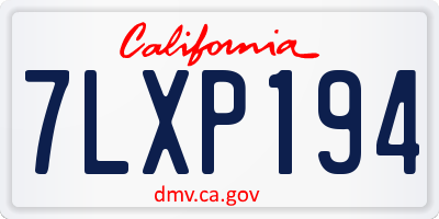 CA license plate 7LXP194
