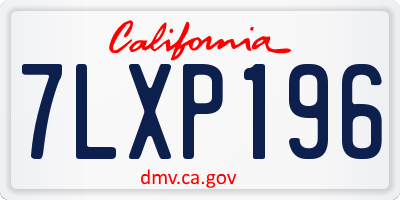 CA license plate 7LXP196