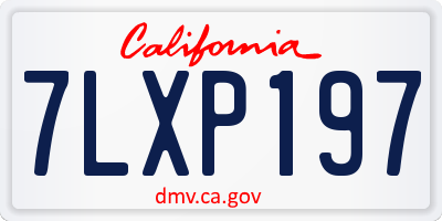 CA license plate 7LXP197