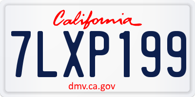 CA license plate 7LXP199