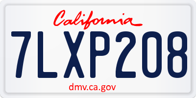 CA license plate 7LXP208