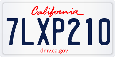 CA license plate 7LXP210