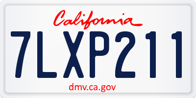 CA license plate 7LXP211