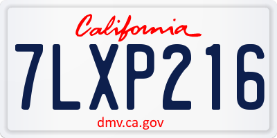 CA license plate 7LXP216