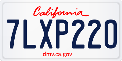 CA license plate 7LXP220