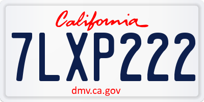 CA license plate 7LXP222