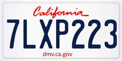 CA license plate 7LXP223