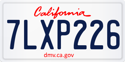 CA license plate 7LXP226