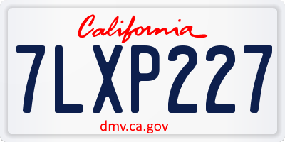 CA license plate 7LXP227