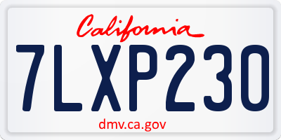 CA license plate 7LXP230