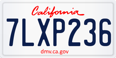 CA license plate 7LXP236