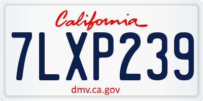 CA license plate 7LXP239