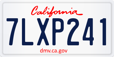CA license plate 7LXP241