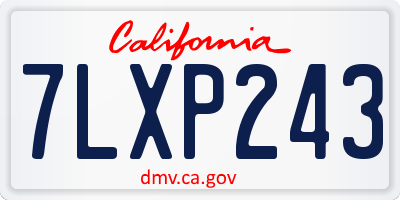 CA license plate 7LXP243