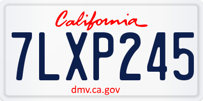 CA license plate 7LXP245