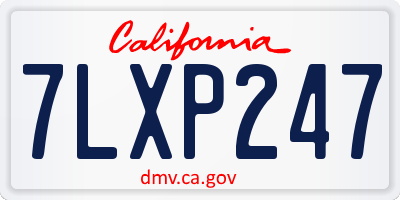 CA license plate 7LXP247