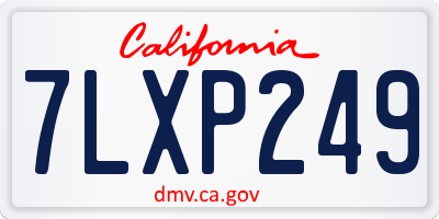 CA license plate 7LXP249