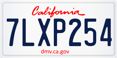 CA license plate 7LXP254